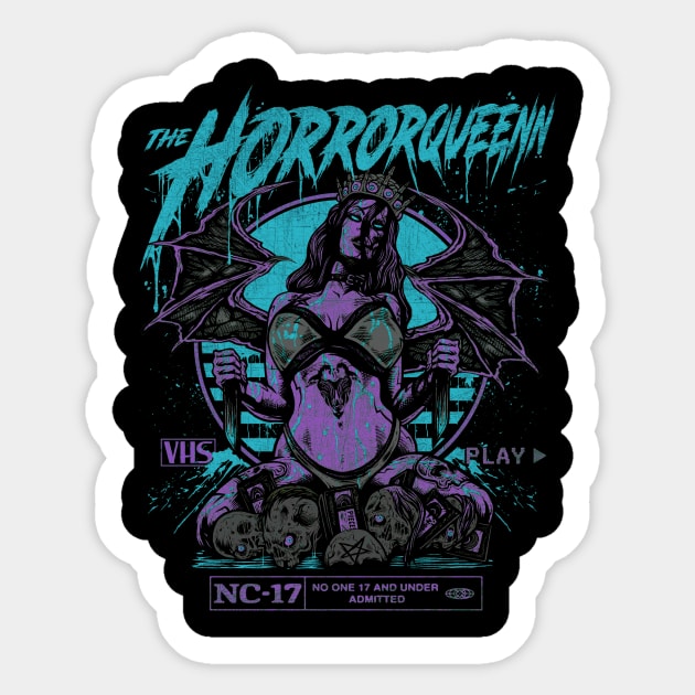 HORRORQUEENN (teal purple grey) Sticker by Horrorqueenn